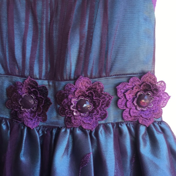 Bonnie Jean Sz 7 Holiday Sleeveless Dress Girls Tulle Sequins Embellished - Picture 2 of 5